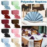 Polyester Table Napkins 20"x20" Pack of 50 Reusable Wedding Party Serviettes