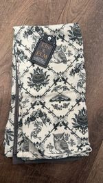 13th & ELM Set Of 3 Black White Tea Towel Set Halloween Decor Gothic Pumpkin