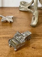 Vintage 800 Silver Grand Piano Shaped Ornament With Romantic & Floral Decoration