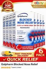 6 x Galpharm Blocked Nose Relief Spray 0.05% - 15ml Cold, Catarrh & Hayfever Aid