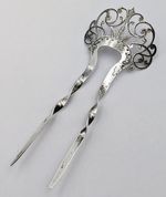 FINE EDWARDIAN STERLING SILVER HAIR SLIDE COMB 1903 CS*FS