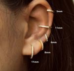 18ct Gold Plated 925 Sterling Silver Small Huggie Helix Tragus Ear Hoop Earrings