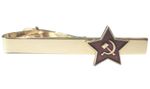 Soviet Union Russia Red Star Hammer Sickle Communist USSR 24ct Gold P Tie Clip