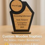 Personalised Two-Layer Wooden Award – Freestanding Trophy – Custom Engraved