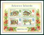 Solomon Islands Scott #702a MNH SHEET of 4 Christmas 1991 CV$9+