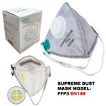 20 x FFP3 valved Flat Fold Dust mask EN149 Suitable for Construction DIY