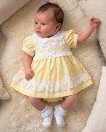 Premature Baby Girl Dress Set Outfit Prem Early Tiny Frilly Bow Lemon