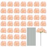 Silk Hydrangea Flowers, Pale Pink Artificial Flowers for Wedding 64 Set
