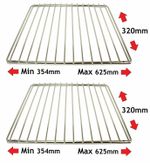 2x Universal Adjustable Extendable Shelf With Locking Arms Fit Oven Cooker Grill
