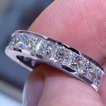 4.78 TCW Princess Cut Lab Created Moissanite Wedding Band 14K White Gold Plated