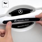 8pcs Black Car Door Handle Bowl Scratch Sticker Protector Film for Mercedes Benz