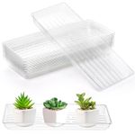 Kingrol 16 Pack Rectangular Plant Drip Trays, Clear Plant Saucers for Indoors