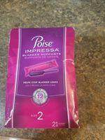 Poise Impressa 21 Count Incontinence Bladder Supports for Bladder Control Size 2