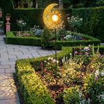 Solar Power Outdoor Garden Novelty LED Peacock/Moon Light Up Path Ornament Lamp