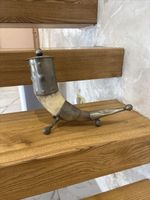 Handcrafted Norwegian Viking Drinking Horn W/ Pewter Lid