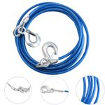 4 Metre Heavy Duty Steel Tow Rope (5 Tonne) With Hooks and Sleeve Premium 4M
