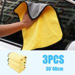 3PCS Super Absorbent Wash Microfiber Towel Cloth Car Cleaning Towels 30x40cm