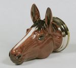  Horse  stirrup cup Staffordshire English, fine bone china