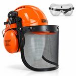 RocwooD Chainsaw Helmet Safety Forestry Ear Defenders Metal Visor FREE Goggles