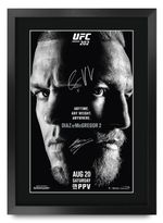 UFC 202 A3 Framed Conor McGregor Nate Diaz Poster Signed Autograph for UFC Fans