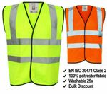 Hi Vis Vest Yellow Orange High Viz Visibility Waistcoat Safety Work EN ISO 20471
