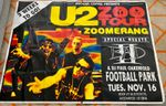 U2 ZOOTV  Zoomerang Football Stadium Park Tues 16 1993 poster  (200 x 150cm)