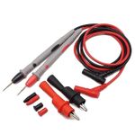 1 Pair Digital Multimeter Test Leads Soft Siliicone Wire Needle Tip with Clips