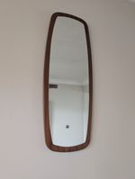VINTAGE 1960S TEAK MIRROR MID CENTURY RETRO OBLONG ASYMMETRICAL DANISH STYLE