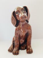 Geschenke Hansen Black Forest  Wooden Dachshund Dog Sculpture West Germany 1960