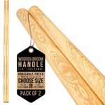 Long Wooden Broom Handle Mop Snow Shovel 4Ft 120cm Outdoor Yard Replacement Home