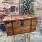 Large WoodStorage Box Vintage Style Toy Box Blankets Logs Chest Good Weight