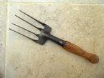 Vintage TYZACK Garden Hand Fork, wooden handle.