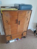 Art Deco 1920-1939 Wardrobe With Sideboard And Matching Vanity Desk With Mirror