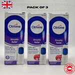 3 x Otrivine Sinusitis Relief Nasal Spray Blocked Nose Congestion Relief  10ml
