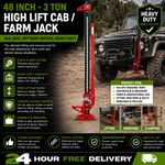 NEW 48 INCH HIGH LIFT HEAVY DUTY 3 TON JACK -FARM JACK- CAB JACK - OFF ROAD JACK