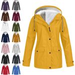Women's Warm Outdoor Hooded Waterproof Raincoat Ladies Winter Hiking Jacket Coat