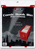 3 BCW RED Partitions Pack Short Long Comic Book Bin Regular Not Graded 1-CBP-RED