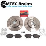 MINI R56 COOPER S 1.6 FRONT DRILLED GROOVED BRAKE DISCS & MINTEX PADS 294mm
