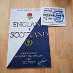 England v Scotland 1977 Five Nations Match Programme And Ticket. Excellent Cond.