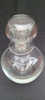 Rare Erik Hoglund Pukeberg Sweden Face Mask Glass Carfe & Tumbler MCM 1960's VTG