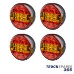 4x Genuine Trucklite Rubbolite 810/51/00 LED Hamburger Style Rear Lamp 12V/24 V
