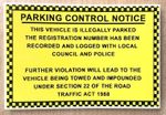 no Parking Control Notice Private no parking Area Stickers YELLOW waterproof
