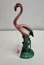 VINTAGE MCM WILL GEORGE CALIFORNIA POTTERY PINK FLAMINGO STATUE 7.5” #34