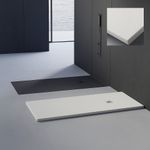 Stone Resin Shower Tray Slate Effect 30mm Low Profile Wet Room – White or Black