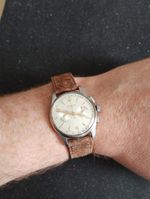 Lemania 105 Manual Steel Vintage Chronograph Wristwatch