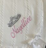 Personalised Embroidered Baby Blankets With Bow Pink,blue,white,grey & Beige 💕
