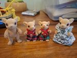 Sylvanian Vintage Moss Reindeer Family Figures