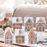 6x Spice Jars Empty Bottles Glitters Holiday Christmas Village Spice Houses