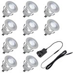 Indoor LED Plinth Lights 30mm Round Cabinet Lights 10 Kit Cool White 6500k PL5CW
