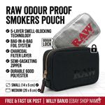 RAW Black Enhanced Smell Proof Pouch - 5 Layer Odour Blocking Storage UK